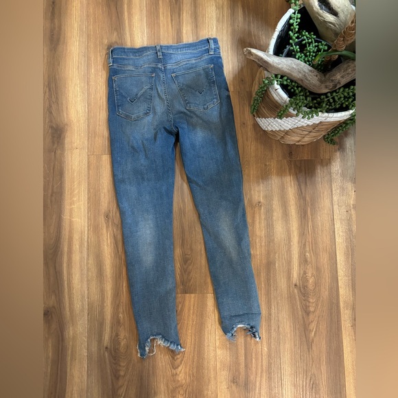 Hudson Los Angeles Mid Rise Raw Hem Cropped Skinny Jeans - Picture 2 of 2